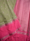 Banaras fancy saree snuff color allover zari motifs & kaddi border with conrast brocade pallu and brocade blouse