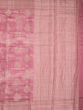 Maheshwari fancy saree light pink color allover zari motifs & zari border with brocade pallu and attached plain blouse