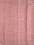 Maheshwari fancy saree light pink color allover zari motifs & zari border with brocade pallu and attached plain blouse