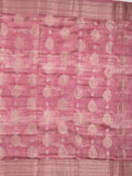 Maheshwari fancy saree light pink color allover zari motifs & zari border with brocade pallu and attached plain blouse