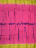 Bhagalpur fancy saree pink color allover shibori prints & small kaddi border with contrast pallu and attached plain blouse