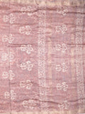 Maheshwari fancy saree onion pink color allover prints & zari border with short pallu and attached printed blouse