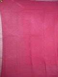 Georgette fancy saree pink color allover zari motifs & big zari border with rich pallu and attached plain blouse