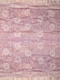 Maheshwari fancy saree onion pink color allover prints & zari border with short pallu and attached printed blouse