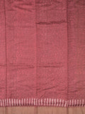 Maheshwari fancy saree maroon color allover prints & zari border with short pallu and attached printed blouse