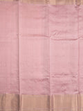 Munga pattu saree red color allover weaves & zari border with short pallu and attached plain blouse
