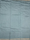 Munga pattu saree light blue color allover embroidery butis & small zari border with short pallu and attached plain blouse