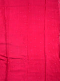 Chinnon fancy saree cherry pink color allover embroidery & fancy border with running pallu and stitched blouse