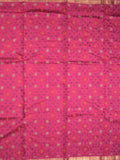 Munga pattu saree pink color allover weaves & small zari border with short pallu and attached plain blouse