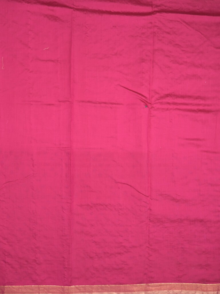 Munga pattu saree pink color allover weaves & small zari border with short pallu and attached plain blouse