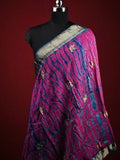 Munga silk dupatta dark pink color with allover shibori prints and zari border