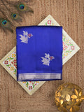 Raw mango pattu saree red color allover zari weaves & small zari border with short pallu and contrast blouse