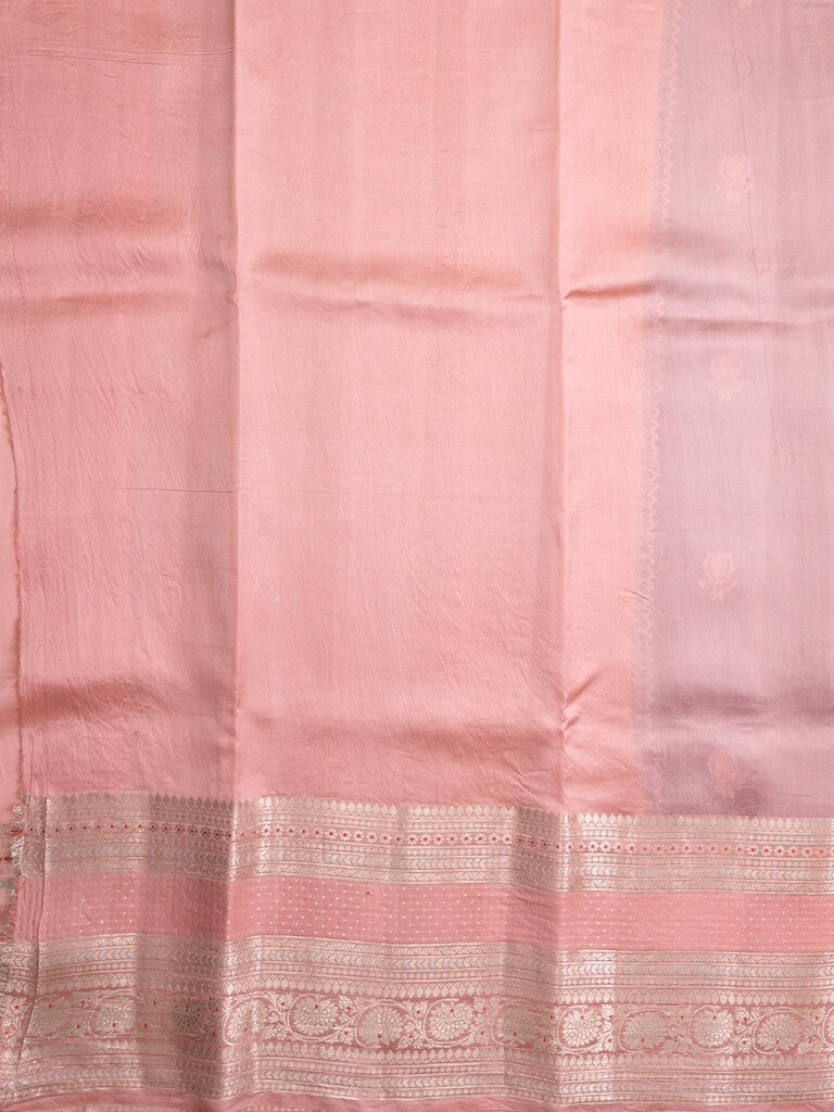 Raw mango pattu saree violet color allover zari weaves & zari border with brocade pallu and contrast plain blouse