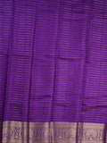 Dupion fancy saree purple color allover zari stripes & zari weaving border with rich pallu and brocade blouse