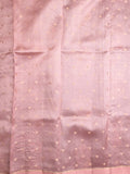 Raw mango pattu saree peacock blue color allover zari weaves & small kaddi border with short pallu and contrast blouse