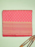 Banaras fancy saree pink color allover zari motifs & zari border with rich pallu and contrast plain blouse