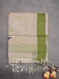 Khadhi cotton saree light beige color allover butis & small kaddi border with weaving pallu and plain blouse