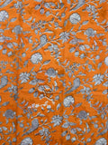 Cotton printed saree white color allover prints & printed border with printed pallu and contrast printed blouse