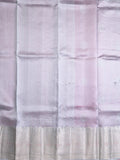 Raw mango pattu saree pink color allover zari weaves & zari border with brocade pallu and contrast blouse