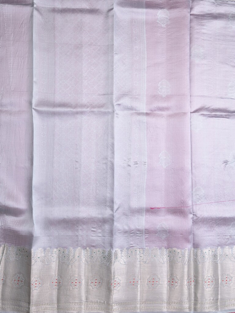 Raw mango pattu saree pink color allover zari weaves & zari border with brocade pallu and contrast blouse