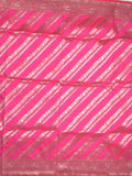 Banaras fancy saree pink color allover zari stripes & zari border with rich pallu and attached brocade blouse