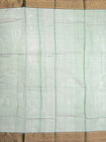Pure silk kota fancy saree bottle green color allover zari motifs & zari border with short zari pallu and attached plain blouse
