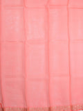 Pure silk kota fancy saree orange color allover zari motifs & zari border with short zari pallu and attached plain blouse