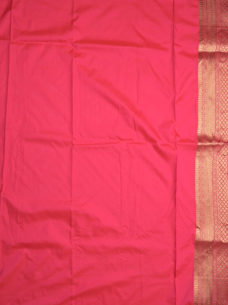 Banaras fancy saree pink color allover zari motifs & zari border with rich pallu and contrast plain blouse