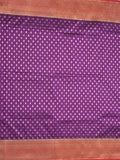 Banaras fancy saree purple color allover zari motifs & zari border with rich pallu and contrast plain blouse