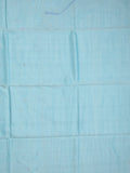 Khadhi cotton saree sky blue color allover butis & small kaddi border with weaving pallu and plain blouse