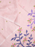 Khadhi cotton saree baby pink color allover butis & small kaddi border with weaving pallu and plain blouse