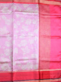 Banaras fancy saree lavender color allover digital prints & zari border with contrast pallu and attached printed blouse