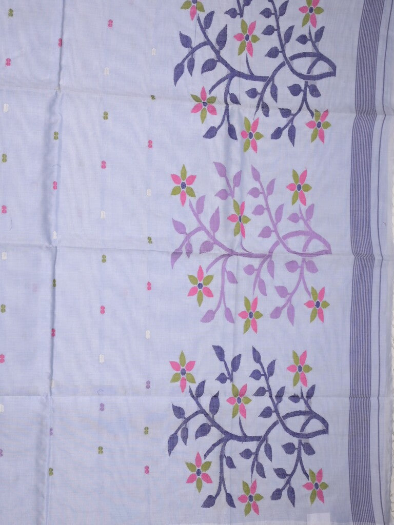 Khadhi cotton saree light lavender color allover butis & small kaddi border with weaving pallu and plain blouse