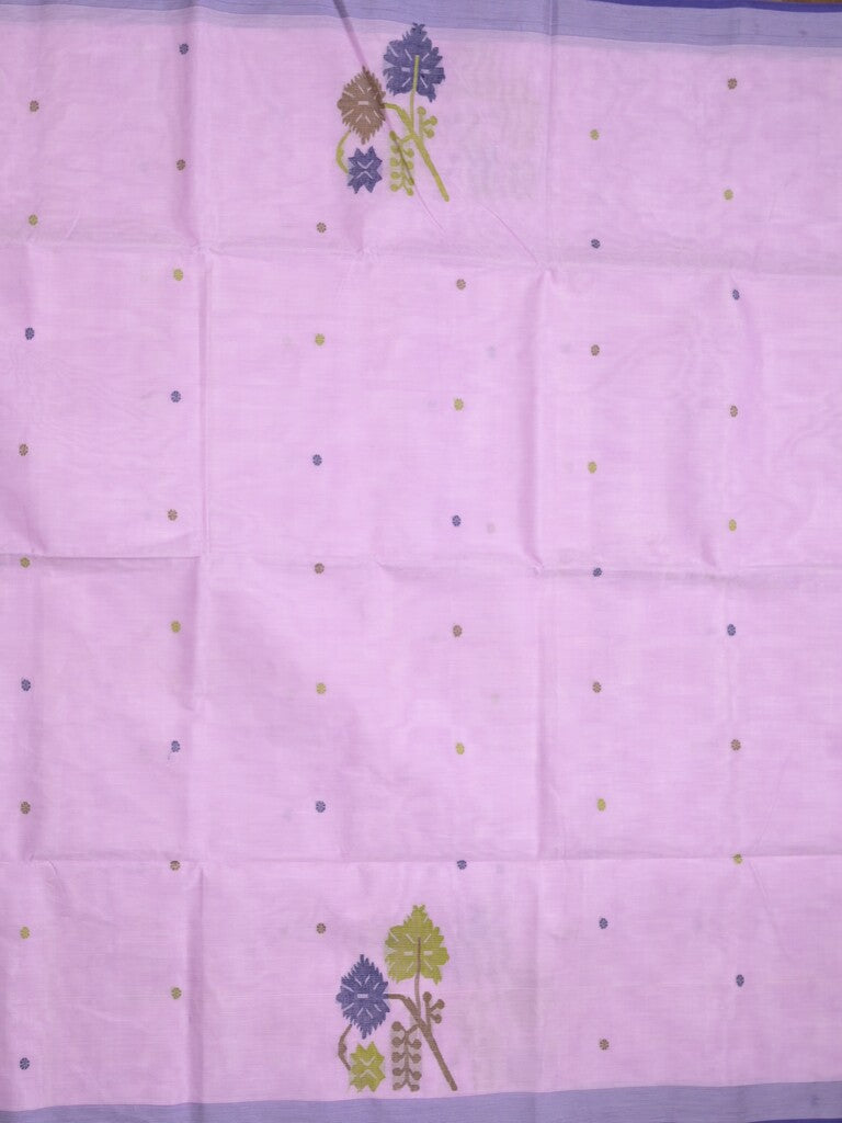 Khadhi cotton saree light lavender color allover butis & small kaddi border with weaving pallu and plain blouse