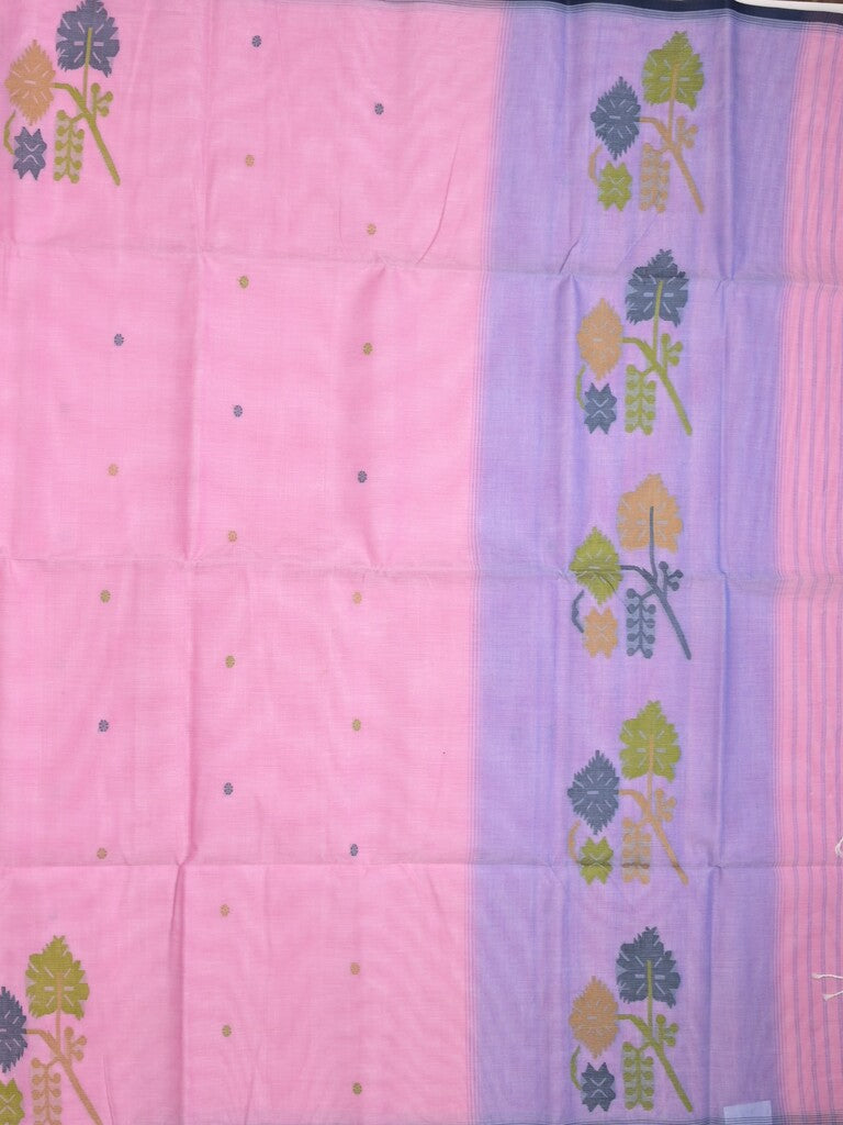 Khadhi cotton saree light pink color allover butis & small kaddi border with weaving pallu and plain blouse