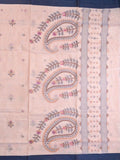 Bengali cotton saree baby pink color allover motifs & small kaddi border with weaving pallu