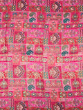 Dola silk fabric pink color with allover zari weaves