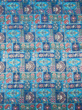 Dola silk fabric blue color with allover zari weaves