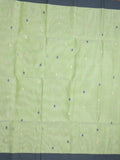 Khadhi cotton saree light green color allover butis & small kaddi border with weaving pallu and plain blouse