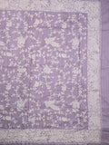 Tussar fancy saree lavender color allover embroidery & embroidery border with running pallu and attached plain blouse