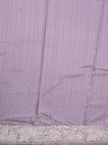 Tussar fancy saree lavender color allover embroidery & embroidery border with running pallu and attached plain blouse