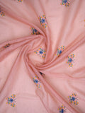 Organza crush fancy saree baby pink color allover embroidery & fancy embroidery border with running pallu and contrast blouse