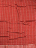 Maheshwari fancy saree navy blue color allover checks & zari border with contrast pallu and attached blouse