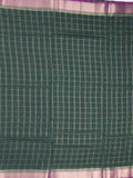 Maheshwari fancy saree black color allover checks & zari border with contrast pallu and attached blouse