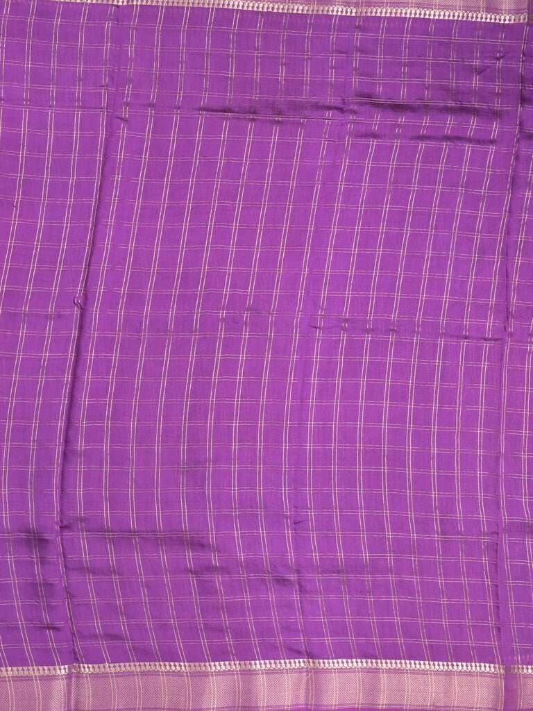 Maheshwari fancy saree black color allover checks & zari border with contrast pallu and attached blouse