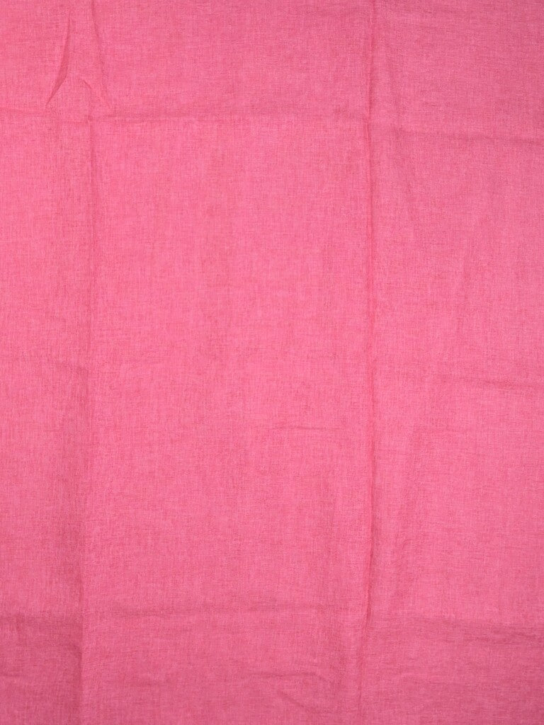 Jute lenin fancy saree rose pink color allover embroidery butis & embroidery border with running pallu and plan self blouse