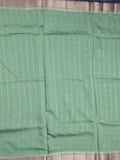 Maheshwari fancy saree lux green color allover checks & zari border with contrast pallu and attached blouse