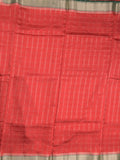 Maheshwari fancy saree red color allover checks & zari border with contrast pallu and attached blouse