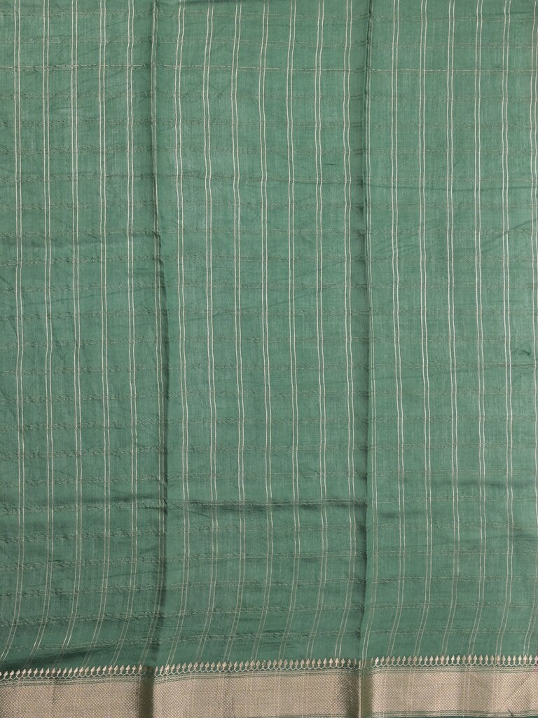 Maheshwari fancy saree red color allover checks & zari border with contrast pallu and attached blouse