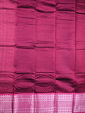 Mangalagiri fancy saree dark wine color allover plain & kanchi border with striped pallu and plain blouse